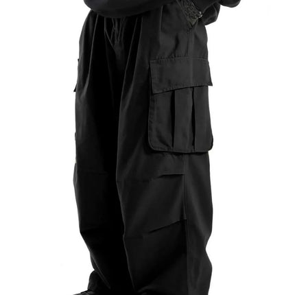 plus Size Men's Workwear Wide Leg Pants Loose Street Style Trendy Cargo Trousers