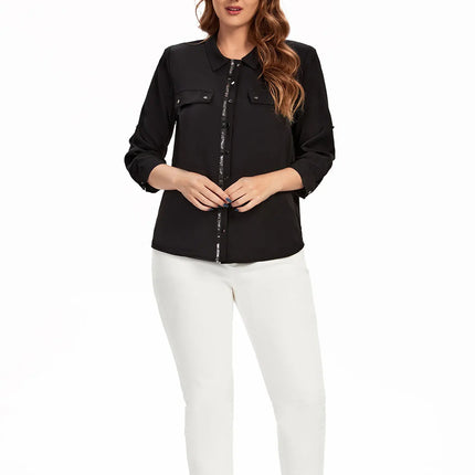 Women Plus Size Woven Spring And Autumn Fashionable Shirt