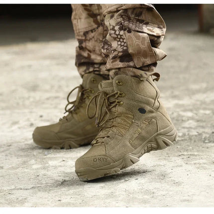 2024 Fashion Men's Desert Combat Boots Outdoor Leather Hiking Shoes Men Hunting Work Safty Boots Men's Short Boots ankle boots