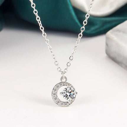 Sterling Silver 925 Moissanite Pendant Necklace For Women Trendy Design D Color VVS Pass Diamond Test Jewelry Gift GRA