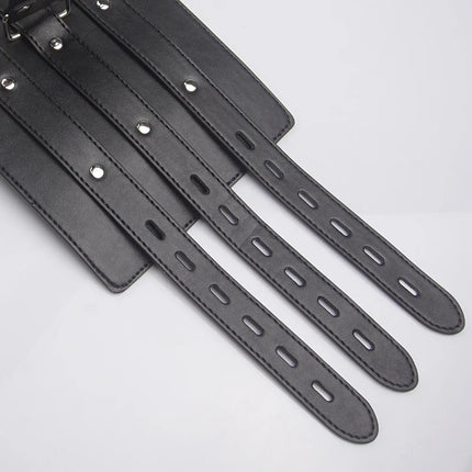 Leather Bondage Handcuffs, BDSM Armbinder Restraint ,Arms Behind Back Straitjacket,Sex Toys For Couples