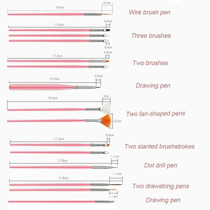 New 3/15PCS Nail Art Brushes for Manicure Builder Gel Nail Gradient Brush Thin Nail Brush Gel UV Polish Manicure Tools XJS09