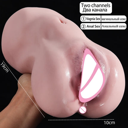 Artificial Vagina Pink Vaginal Dolls Pussy Anus Sucking Penis Deep Throat Male Masturbator Pocket Pussy for Men Adult supplies
