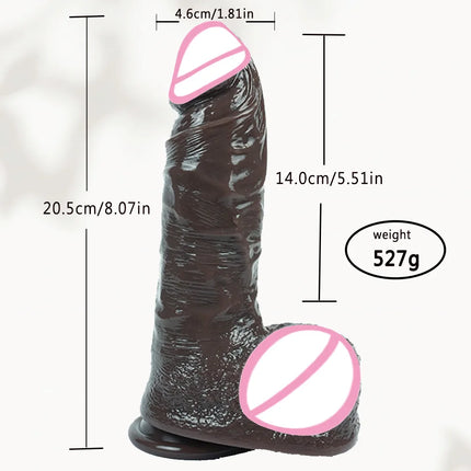 Black Realistic Dildo with Strong Suction Cup Large Penis Liquid Silicone Sex Toy for Women Men Adults Pleasure
