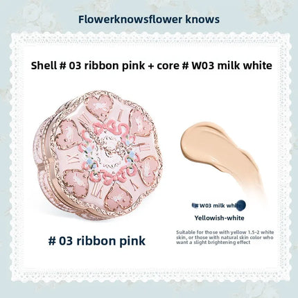 Flower Know bunny Garden Air Cushion CC Cream Foundation Skin-Friendly Moisturizing Concealer Long-Lasting Face Makeup Base