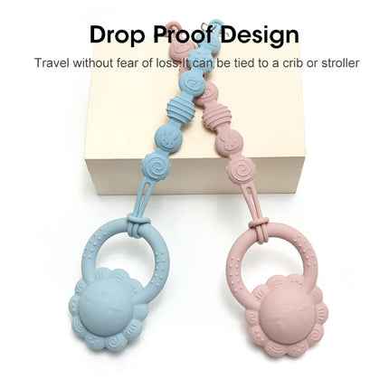 2025 Bear Teether Lion Baby Rattle with Bell Sunflower Silicone Teether 0-1 Year Toy Musical Baby Toy Baby Teether