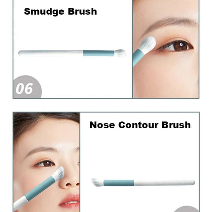 12pcs Makeup Brushes Set Portable Foundation Powder Blending Blush Concealer Synthetic Fiber Bristle Brush Blending Makeup Brush