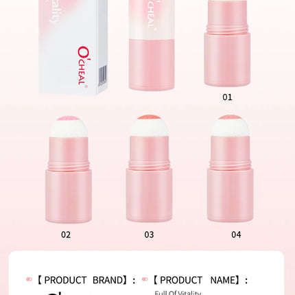 Blush Stick Brightening Contour Powder Shadow Blusher Waterproof Eyes&lip Cheek Tint Beauty Blush Stick Sponge Makeup Cosmetics
