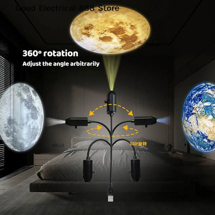 Romantic Rotatable Galaxy Star Projector Portable USB 24 LED Night Light Sleep Atmosphere Lamp Home Wedding Christmas Decoration