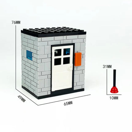 Classic Jail Building Model - Police vs Thief Brick Set for Collection and Display
