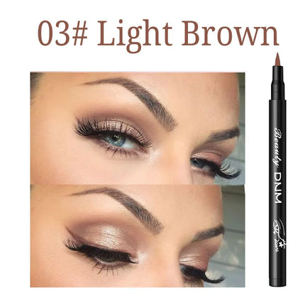 DNM 12 Colors Eyeliner Pen Waterproof Soft Sponge Head Silkworm Pen Quick Dry Black Natural Coloring Liquid Eyeliner White