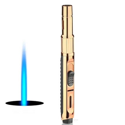 1800° High Temperature Spray Gun  Butane Gas Lighter Metal Outdoor Wind-proof Blue Powerful Flame Torch Jet Lighter Welding Tool