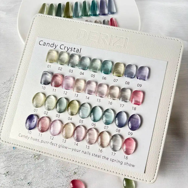 18pcs Glass Bead Cat‘s’ Eye Gel Nail Polish Set With Color Sample Holographic Magnetic Nail Polish Soak Off UV LED Varnish 15ml