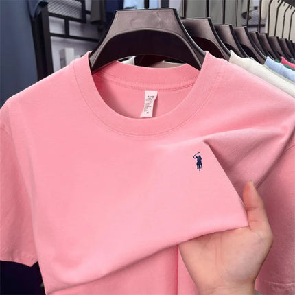 2025 Xiaoma Fashion Brand Pure Cotton Men's Short sleeved T-shirt Summer New High end Comfortable Casual Round Neck Top