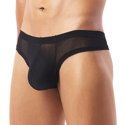 Sexy Men's See Through Mesh Briefs 3D Support Pouch Soft Silky Smooth Breathable Quick Dry Underwear