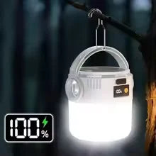Portable Solar Camping Lantern, USB Rechargeable Waterproof Emergency Light for Hiking, Backpacking & Tent Activities