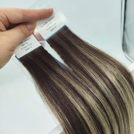 Piano ombre color Inject handtied invisible tape in hair extension highest scaly virgin quality healthy 100 human hair 2~3 years