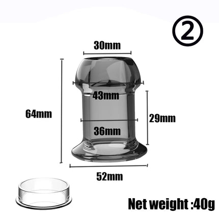Transparent Hollow Anal Plug Set with Lids Leak-Proof Design Discreet Wear Anal Dilator Kit for Exploration Sex Toys