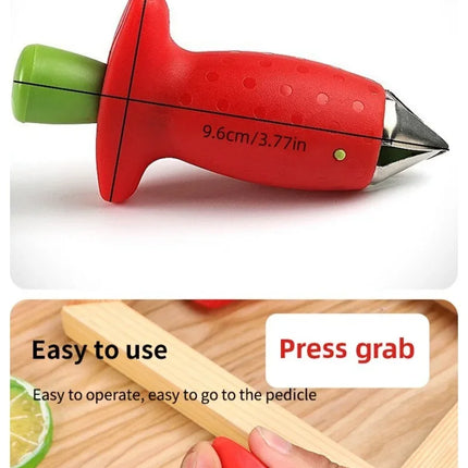 Strawberry Slicer Cutter Strawberry Corer Strawberry Huller Fruit Leaf Stem Remover Salad Cake Tools Kitchen Gadget Accessories