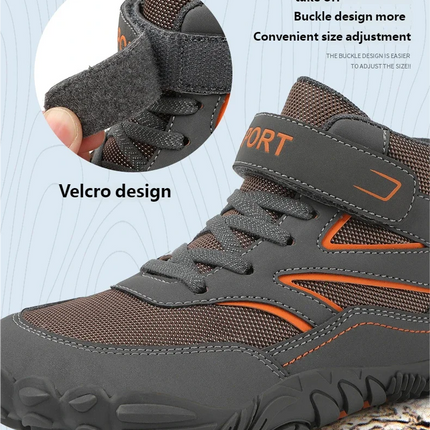 Wide-toe Kid Barefoot Boots Autumn Winter Waterproof Children Hiking Shoes Girls Boys Non-Slip Athletic Walk Trekking Sneakers