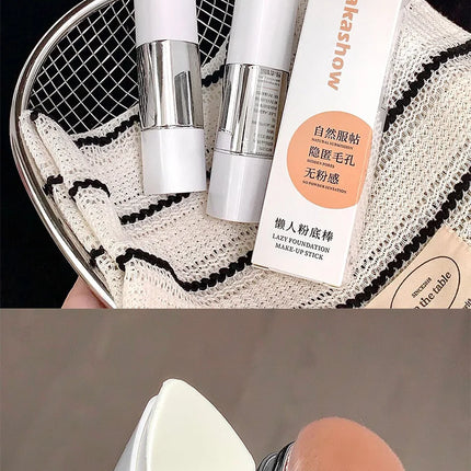 Lazy foundation stick, moisturizing and natural concealer makeup,matte makeup base,rare beauty,Keep makeup and sweat