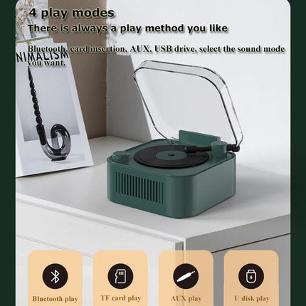 Retro Bluetooth Speaker Portable Vintage CD Player Design Bluetooth Soundbar Hifi MP3 Music Player Support TF Card U Disk AUX