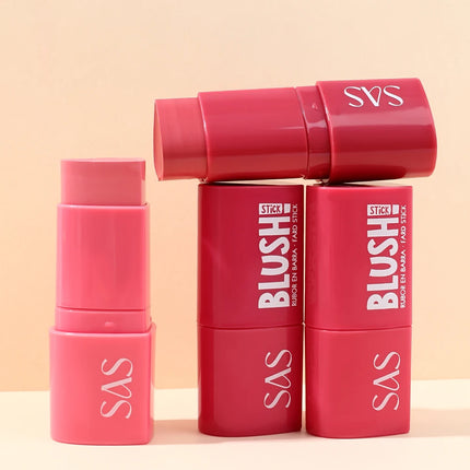 USHAS 3-in-1 Color Contouring Blush Stick Blush Contouring Natural Makeup Waterproof Long-lasting Lipstick