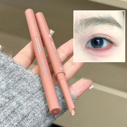 Bicolor Under Eyes Pen Double Ended Lying Silkworm Pencil Nude Lower Eyelid Contour Aegyo-sal Eyeliner Makeup with Detail Brush