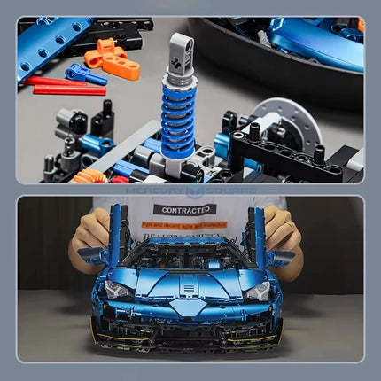 1:8 SVJ Super Sport Car Building Blocks Assemble Bricks Model Technical Racing Vehicle Toy Car Desktop ornaments Boys Adult Gift
