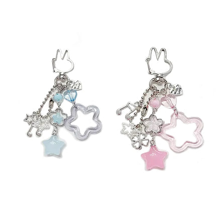 Creative Handmade Bunny Keychain Coquettish Star Keychain 1pcs