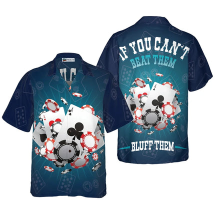 Funny Play Cards Printed Shirt Men's Clothing Leisure Sport Lapel Button Shirts 3D Printed Card Game Skeleton Pattern Blouse New