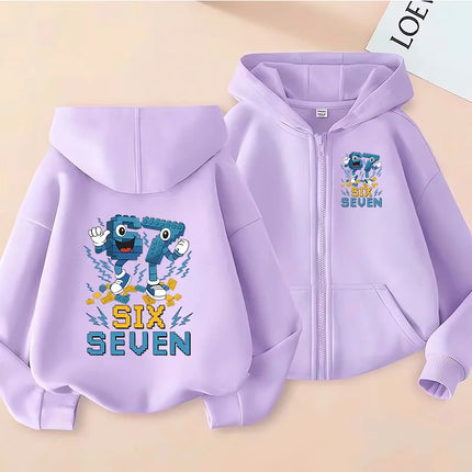 Hot Six Seven Children's Zip Up Hoodies Funny 67 Brainrot Zipper Hoody Clothes Kid Girl Boy Baby Casual Fashion Tops Sweatshirts