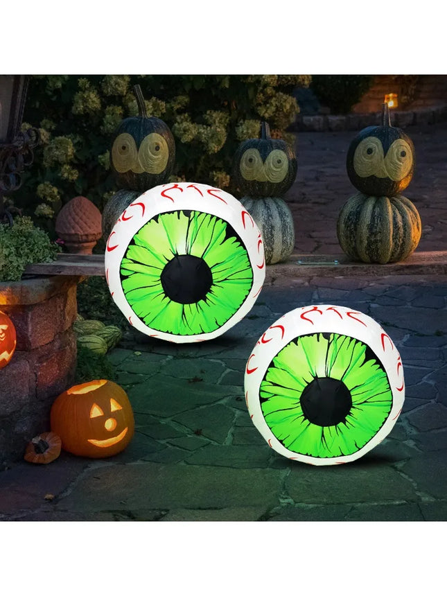 2 Packs Halloween Green Eyes Inflatables Large Set of Eyes Decoration Blow Ups for Yard 3 Ft Inflatable Halloween Decor Outdoor with LEDs Party Supplies Blow up Decoration for Indoor, Outdoor