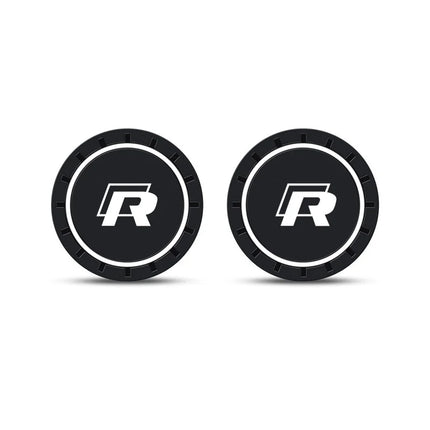 New 2pcs Rline R line Logo Car Coaster Mats Water Cup Non-slip Pads For VW Golf 7 MK7 Golf 6 MK6 Tiguan Polo CC Jetta