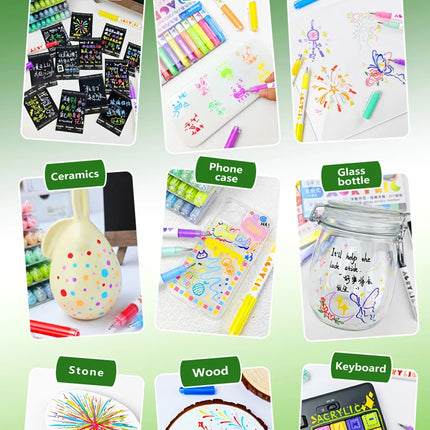 168/72/12 Colors GuangNa High Gloss Acrylic Marker Pens,DIY Hand Drawn,Graffiti Paint Art Pen Set,Perfect for Artist/Students
