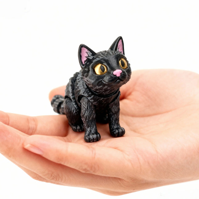 1 Piece - 3D Printed Articulated Black Cat Figurine, Indoor and Outdoor Desktop Decoration, Wedding, Birthday, Christmas, New Year Gift, Party Favor Filler