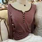 Pink brown striped / One Size