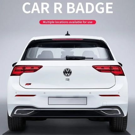 3D Metal R Logo Sticker Car Rear Trunk Body Emblem Sticker For VW Golf 5 6 7 MK7 MK6 Polo Jetta Scirocco Beetle Passat Tiguan