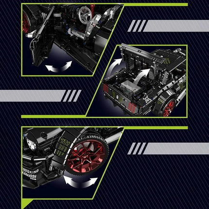 Mould King New Version of Mustang High-Difficulty Mechanical Set Puzzle Assembly Building Blocks Toy Model Ornament Gift for Men
