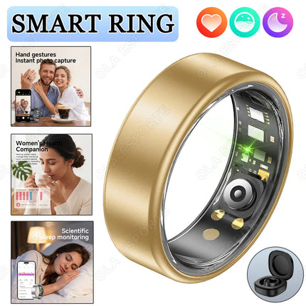 2026 New Smart Ring Men Women, Heart Rate and Blood Oxygen Monitor Smartring IP68 & 5ATM Waterproof, Multi-sport Mode Rings Man