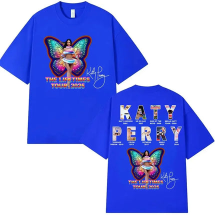 The Lifetimes World Tour T-shirt Katy Perry Merch T Shirt Oversize Y2k Women Men Causal Cotton Short Sleeve Harajuku Streetwear