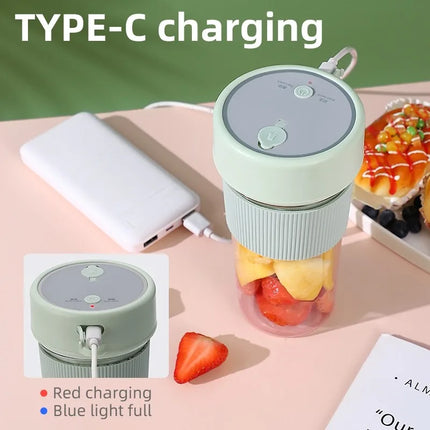 Handheld Juicing Cup Electric Fruit Juicer Rechargeable Wireless Blender Mini Juice Mixer With Straw 6 Blades Juicer Bottle