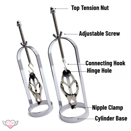 Adjustable Nipple Clamps Enlarger Cylinder Stretchers Metal Breast Fetish BDSM Bondage Toy Inverted Nipple Corrector for Couples