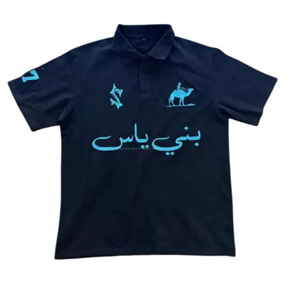 Silk Road Y2K High Street Punk European and American Style 2026 New Easter Men's Retro POLO Shirt Cross Print T-shirt Top Harajuku