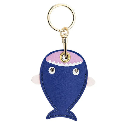 Leather Strawberry Lemon Keychain Case Holder Fashion Women Car Key Ring Charm Bag Car Pendant Gift Anti-lost Pet Dog Cat Collar