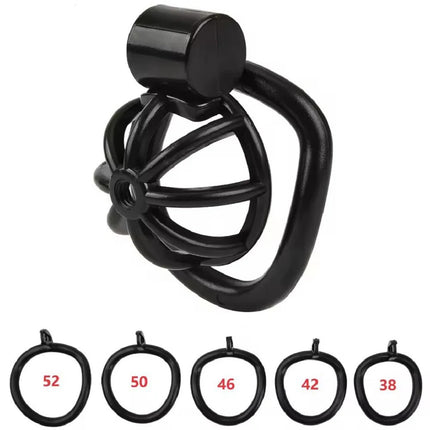 New 2026 Male Penis Chastity Cage Set Small Chastity Cage 5 Cock Rings With Urethral Sound Plug Penis Bondage Slave Man Sex Toy