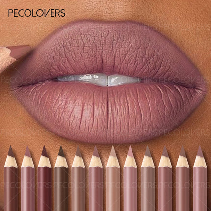1PC 1PC Waterproof Matte Nude Lip Liner High-Pigmentation Long-Lasting Gel/Pencil Formula, Smooth Application
