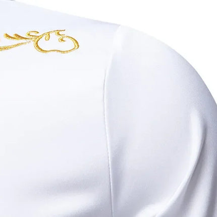 Retro Court Style Embroidered Long Sleeve Shirt Men's Collared Shirt Spring 2025 New Arrival Casual British Style Clothing