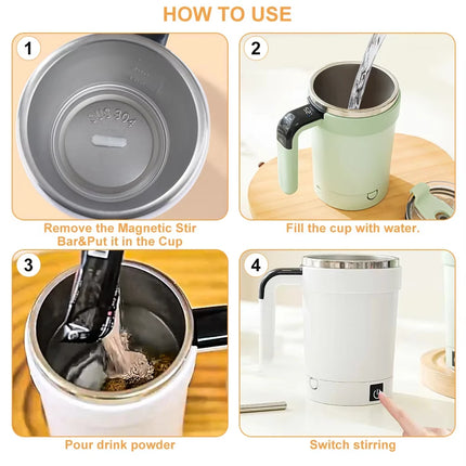 Detachable Automatic Mixing Coffee Cup Intelligent Temperature Measuring Rechargeable Mug Suitable for Office/Kitchen/Travel
