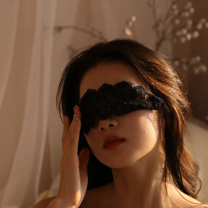 Sexy Black Lace Masquerade Mask Women Halloween Costume Party Rabbit Bunny Ears Lace Eye Mask Black 1pcs